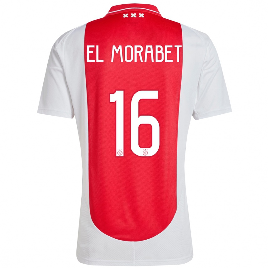 Men Football Younes El Morabet #16 Red White Home Jersey 2024/25 T-Shirt Australia