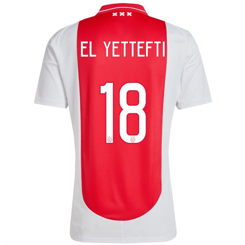 Men Football Adil Amghar El Yettefti #18 Red White Home Jersey 2024/25 T-Shirt Australia