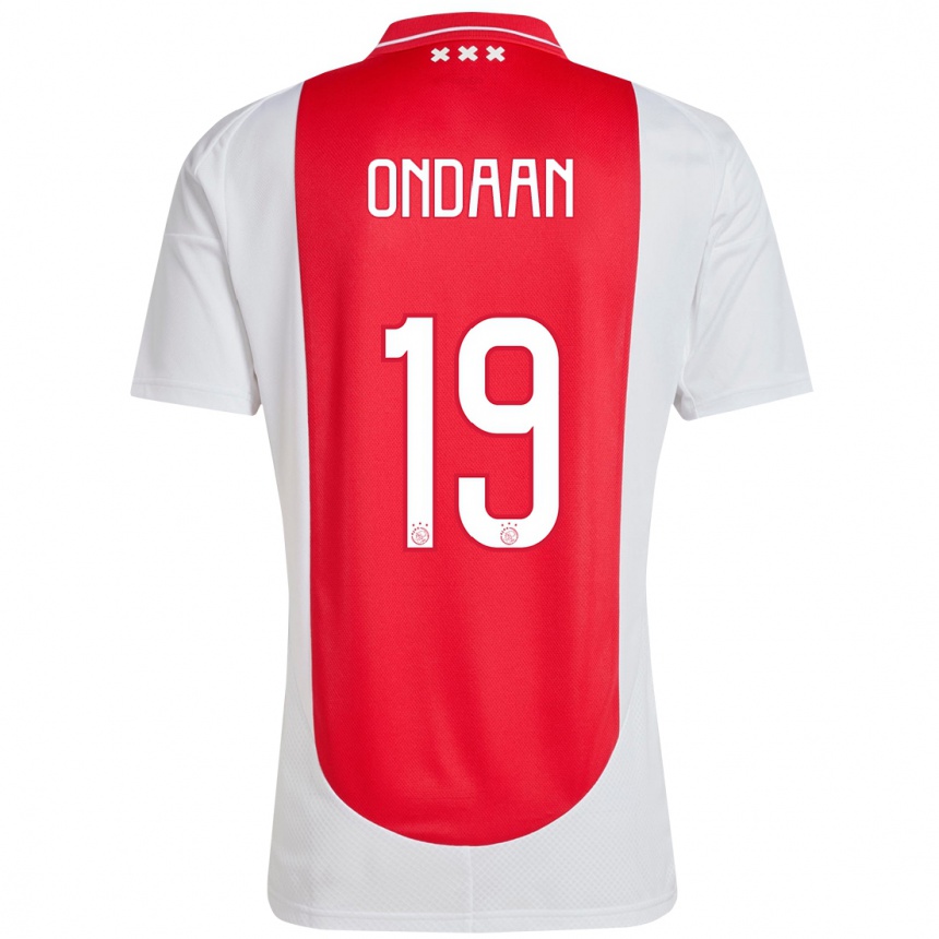 Men Football Terell Ondaan #19 Red White Home Jersey 2024/25 T-Shirt Australia