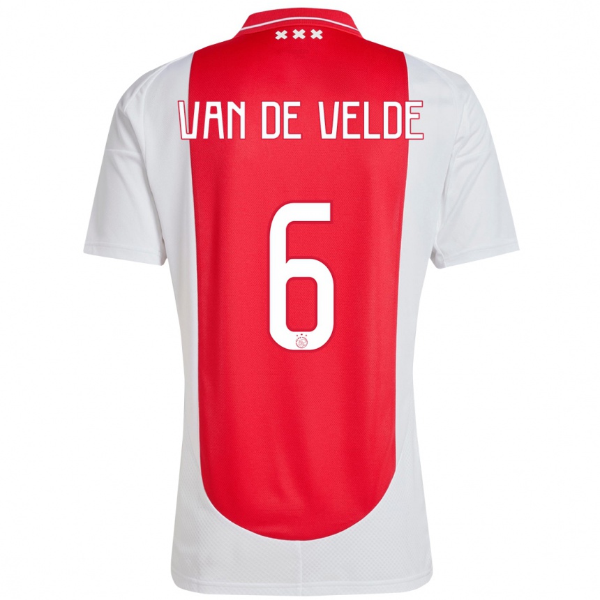 Men Football Jonna Van De Velde #6 Red White Home Jersey 2024/25 T-Shirt Australia