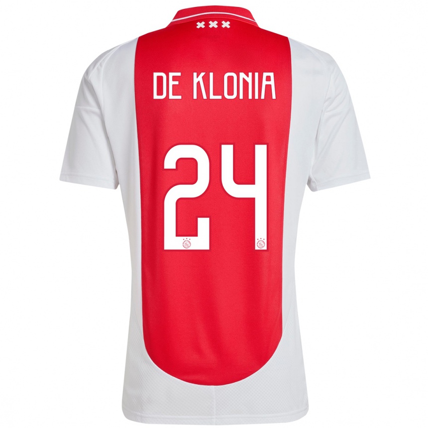 Men Football Daliyah De Klonia #24 Red White Home Jersey 2024/25 T-Shirt Australia