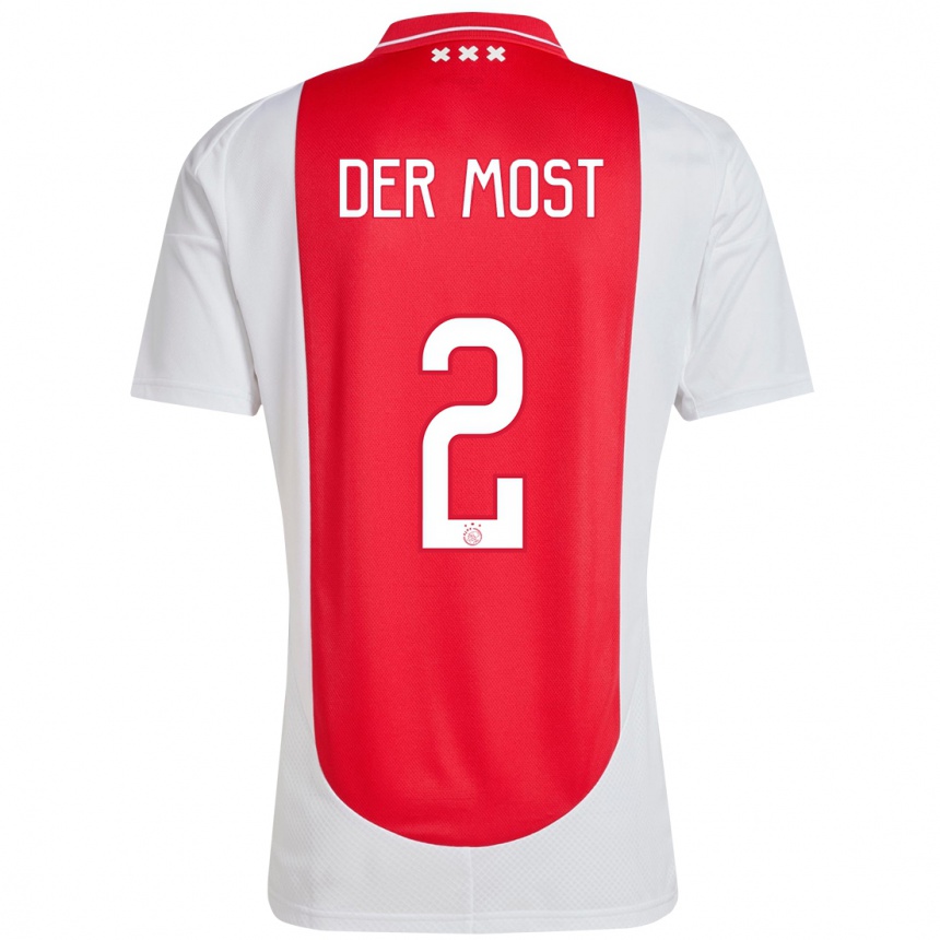 Men Football Liza Van Der Most #2 Red White Home Jersey 2024/25 T-Shirt Australia