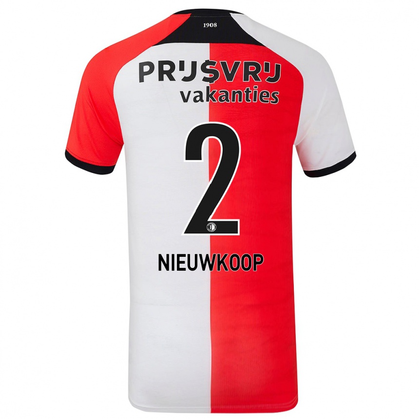 Men Football Bart Nieuwkoop #2 Red White Home Jersey 2024/25 T-Shirt Australia