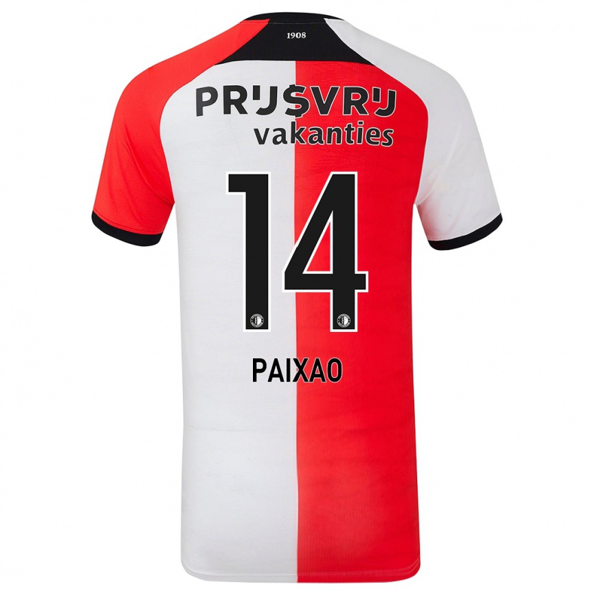 Men Football Igor Paixão #14 Red White Home Jersey 2024/25 T-Shirt Australia