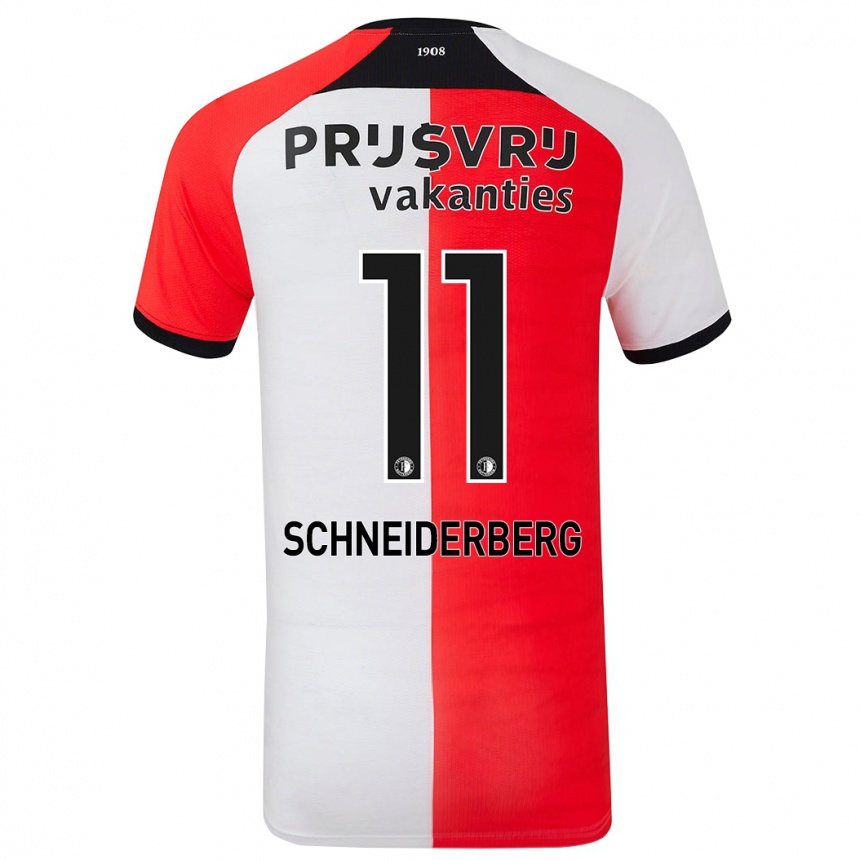 Men Football July Schneiderberg #11 Red White Home Jersey 2024/25 T-Shirt Australia