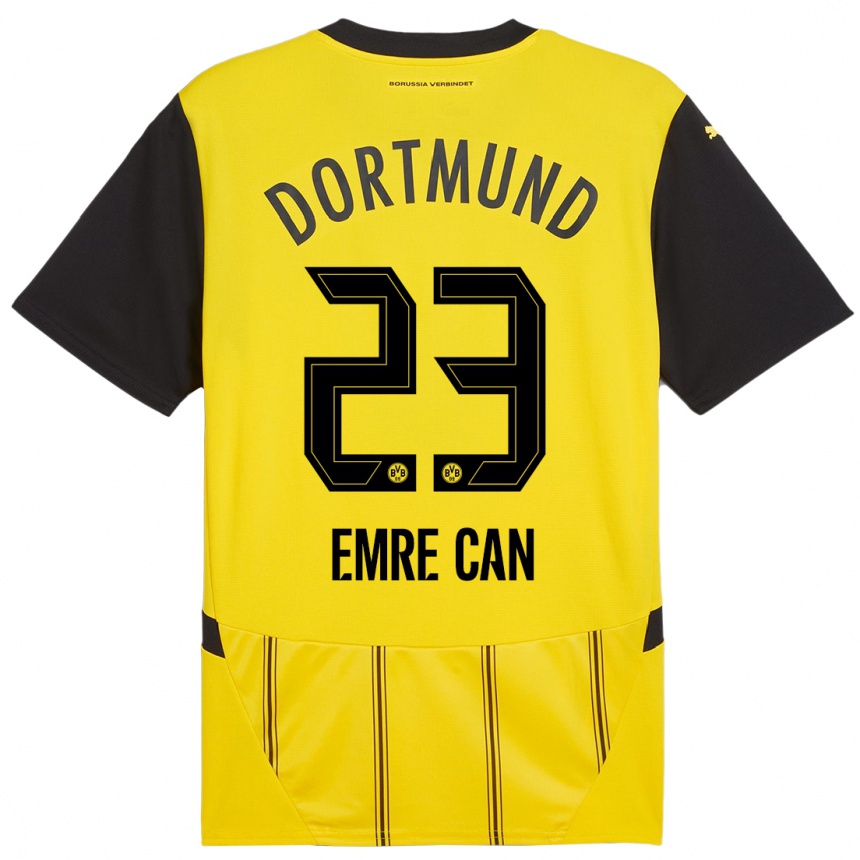 Men Football Emre Can #23 Yellow Black Home Jersey 2024/25 T-Shirt Australia