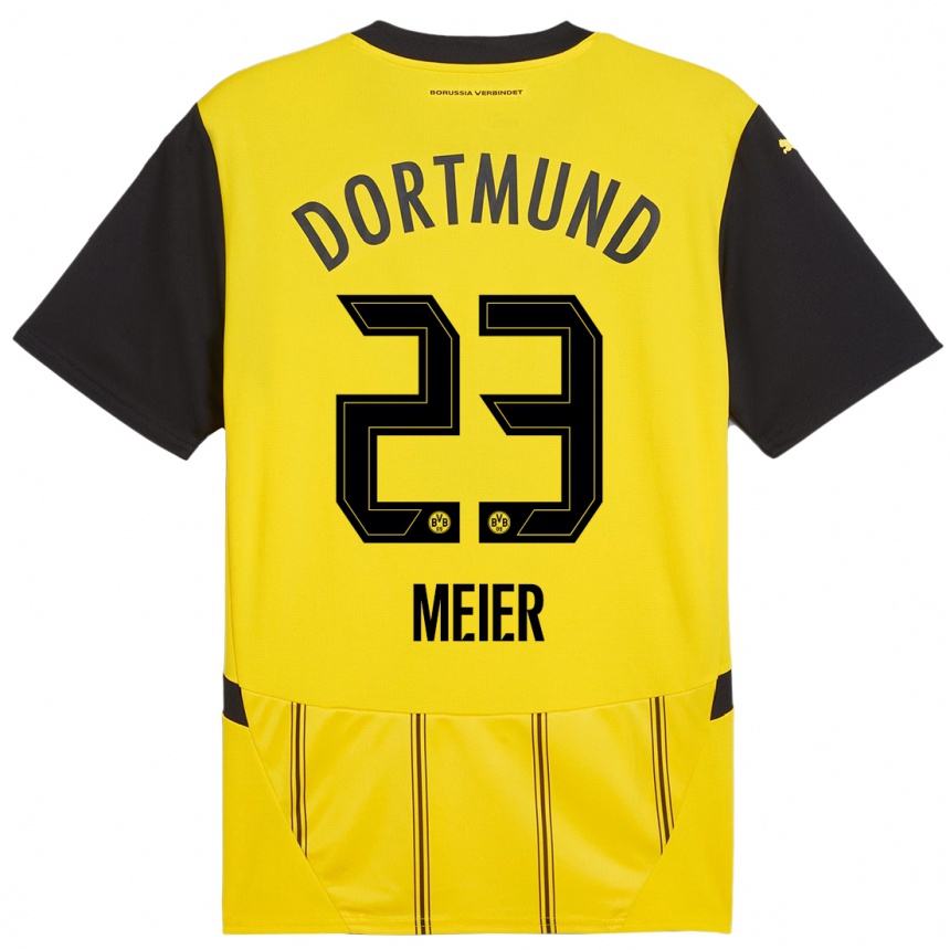 Men Football Maximilian Meier #23 Yellow Black Home Jersey 2024/25 T-Shirt Australia