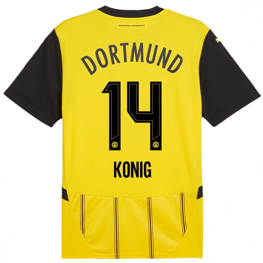 Men Football Raul Konig #14 Yellow Black Home Jersey 2024/25 T-Shirt Australia