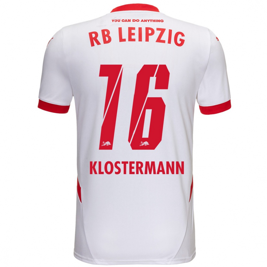 Men Football Lukas Klostermann #16 White Red Home Jersey 2024/25 T-Shirt Australia