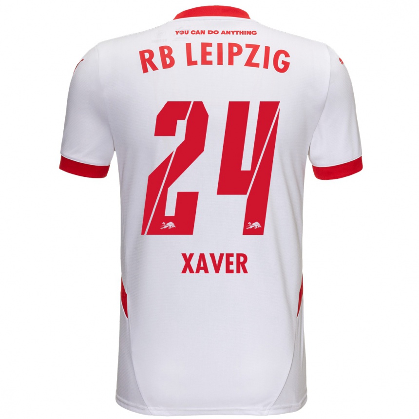 Men Football Xaver Schlager #24 White Red Home Jersey 2024/25 T-Shirt Australia