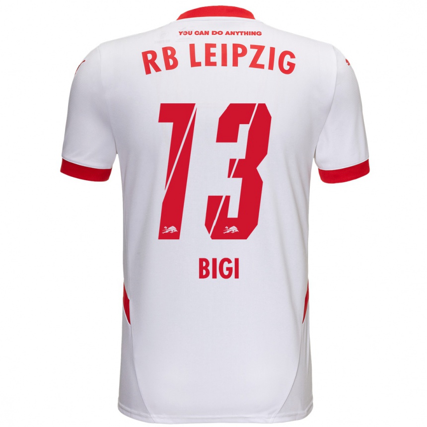 Men Football Samim Bigi #13 White Red Home Jersey 2024/25 T-Shirt Australia