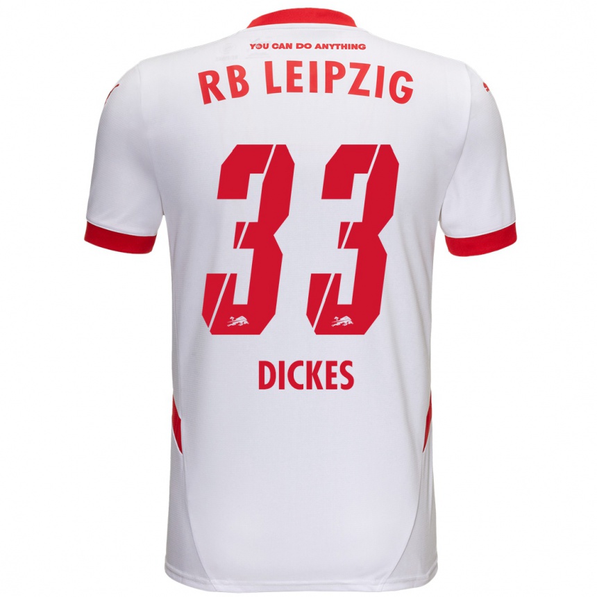 Men Football Fernando Dickes #33 White Red Home Jersey 2024/25 T-Shirt Australia