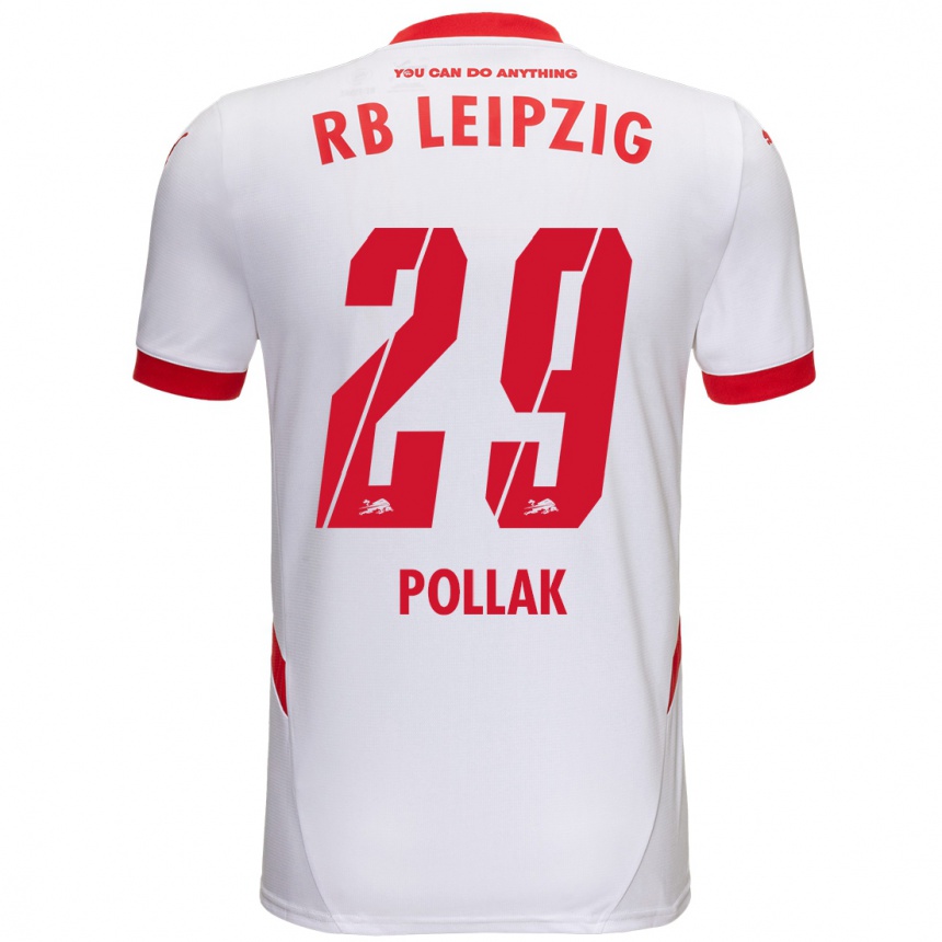 Men Football Julia Pollak #29 White Red Home Jersey 2024/25 T-Shirt Australia