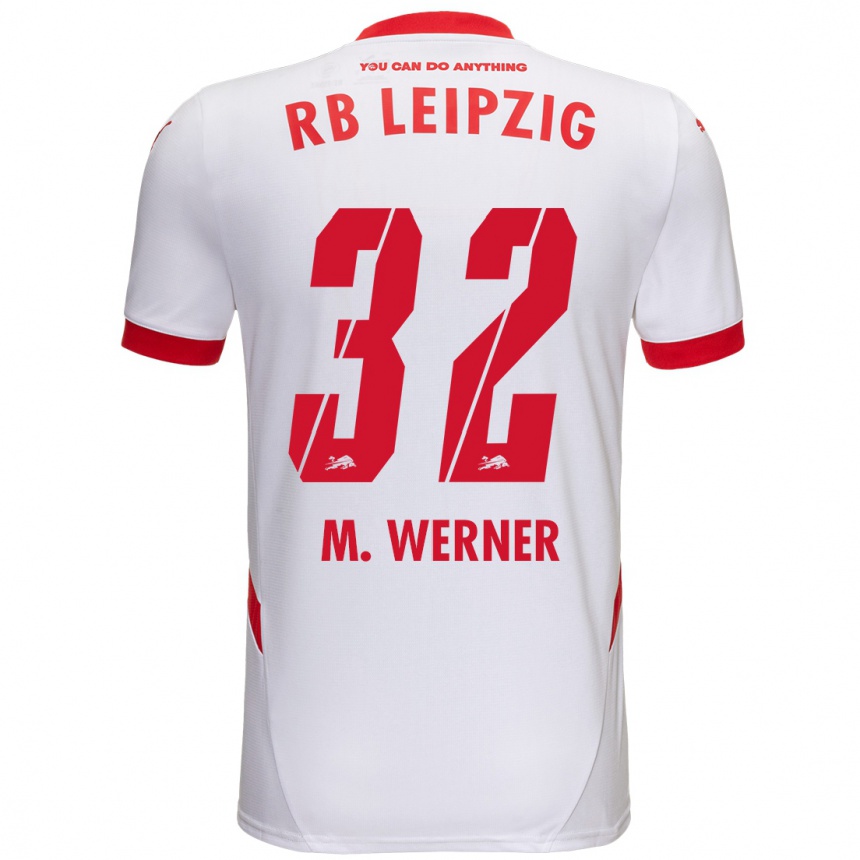 Men Football Mia Werner #32 White Red Home Jersey 2024/25 T-Shirt Australia