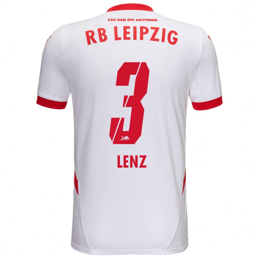 Men Football Christopher Lenz #3 White Red Home Jersey 2024/25 T-Shirt Australia