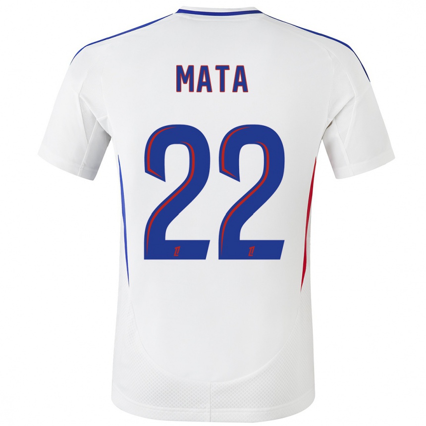 Men Football Clinton Mata #22 White Blue Home Jersey 2024/25 T-Shirt Australia