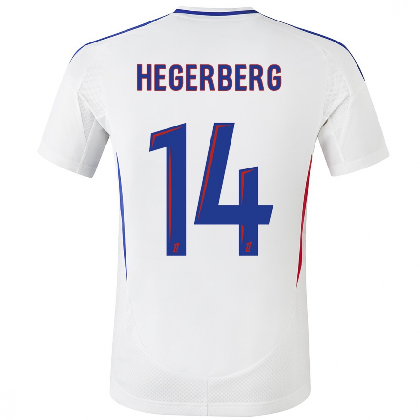 Men Football Ada Hegerberg #14 White Blue Home Jersey 2024/25 T-Shirt Australia