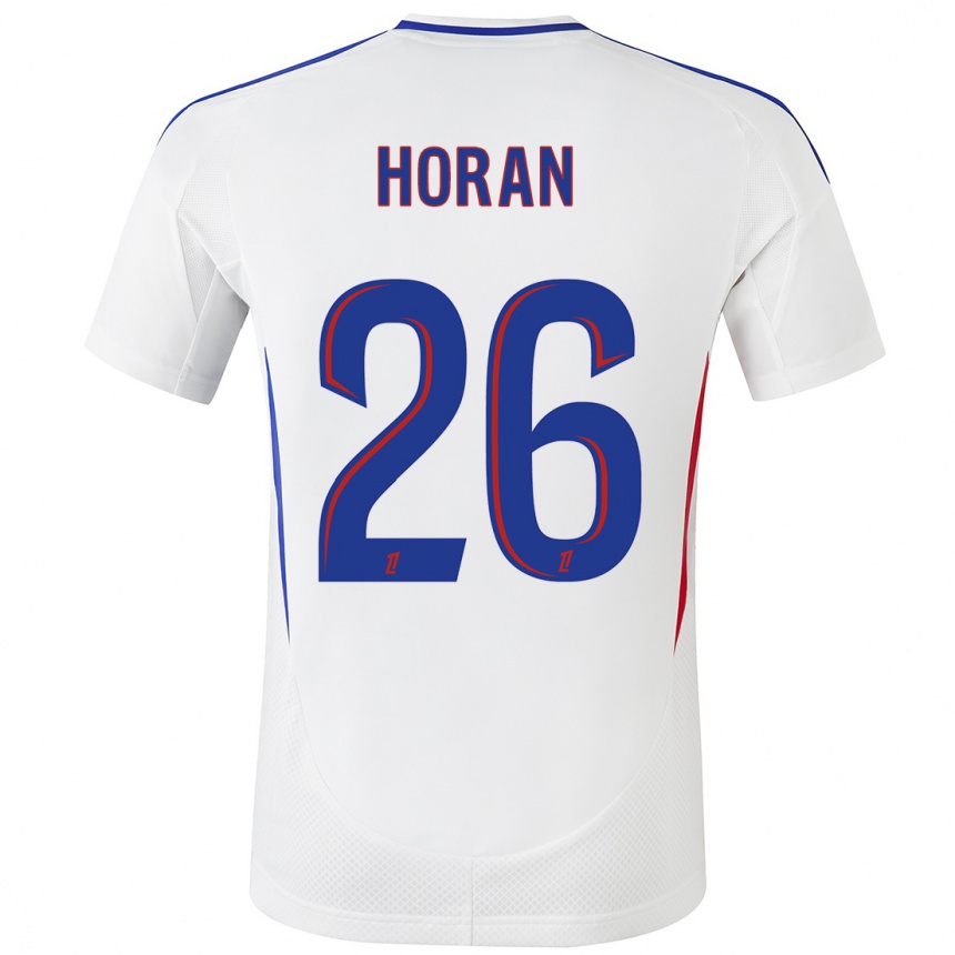 Men Football Lindsey Horan #26 White Blue Home Jersey 2024/25 T-Shirt Australia