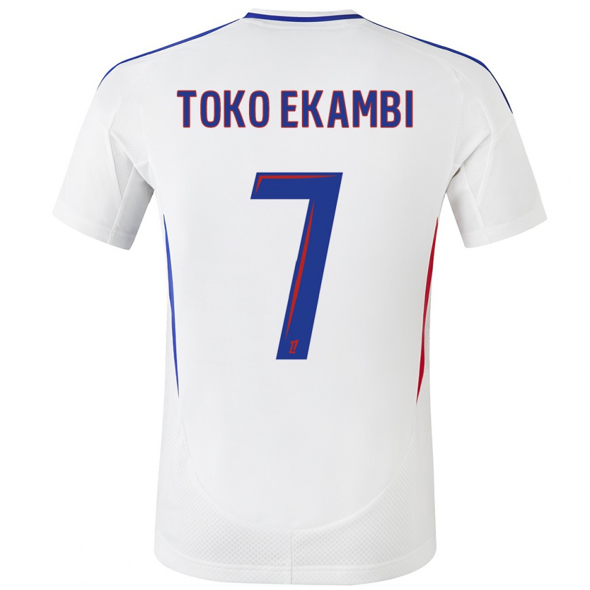 Men Football Karl Toko Ekambi #7 White Blue Home Jersey 2024/25 T-Shirt Australia