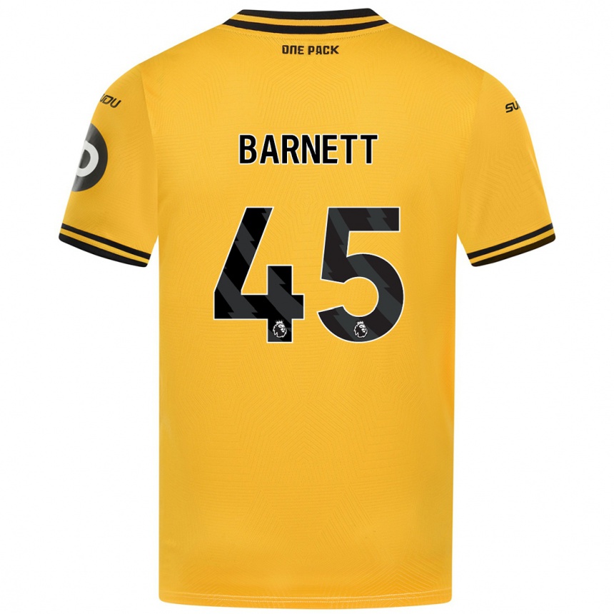 Men Football Ty Barnett #45 Yellow Home Jersey 2024/25 T-Shirt Australia