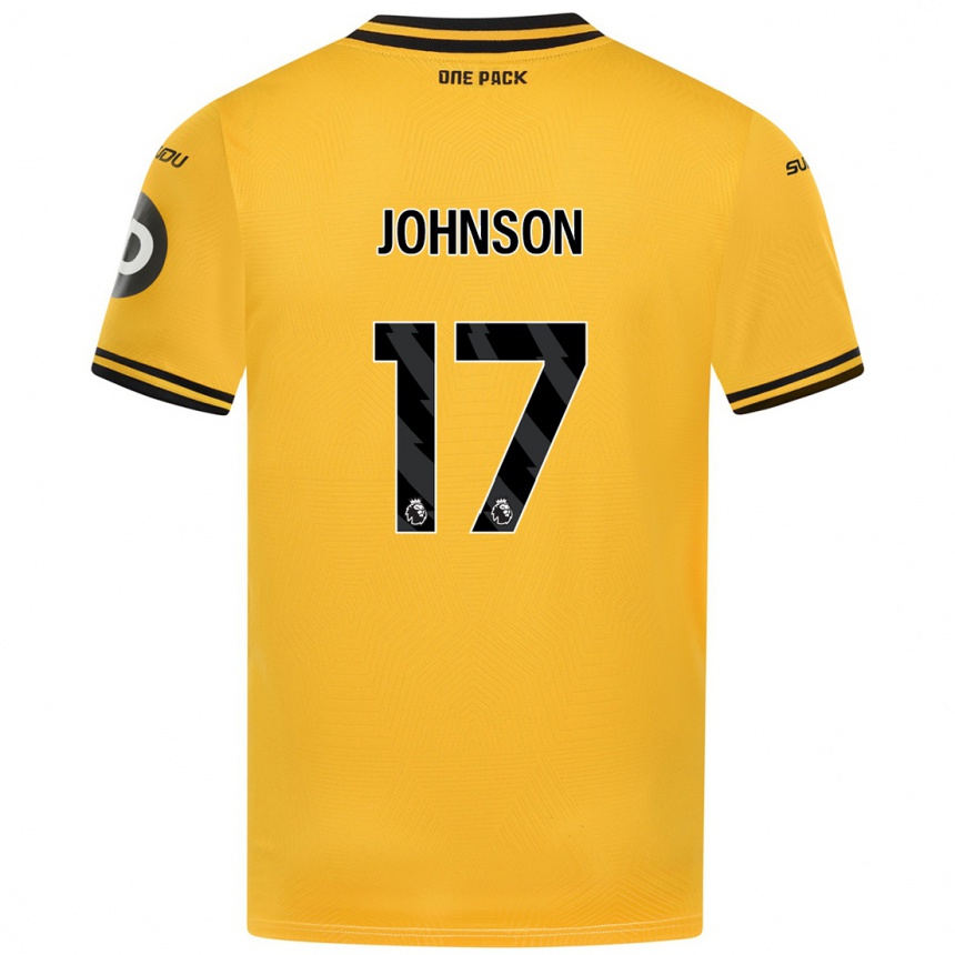 Men Football Katie Johnson #17 Yellow Home Jersey 2024/25 T-Shirt Australia