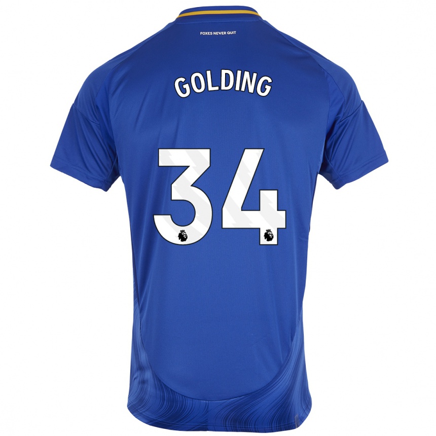 Men Football Michael Golding #34 Blue White Home Jersey 2024/25 T-Shirt Australia