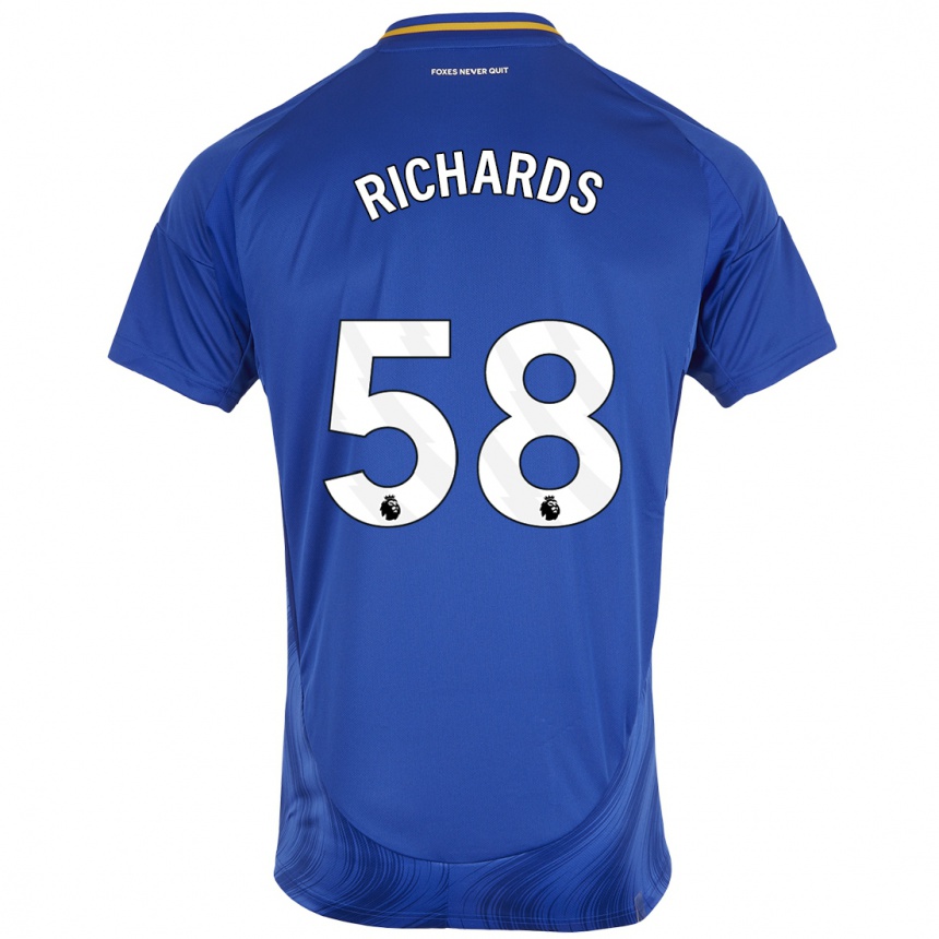 Men Football Amani Richards #58 Blue White Home Jersey 2024/25 T-Shirt Australia