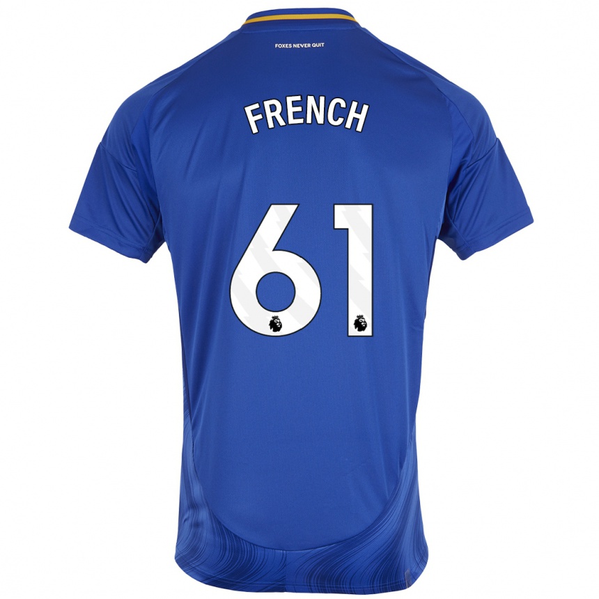 Men Football Harry French #61 Blue White Home Jersey 2024/25 T-Shirt Australia