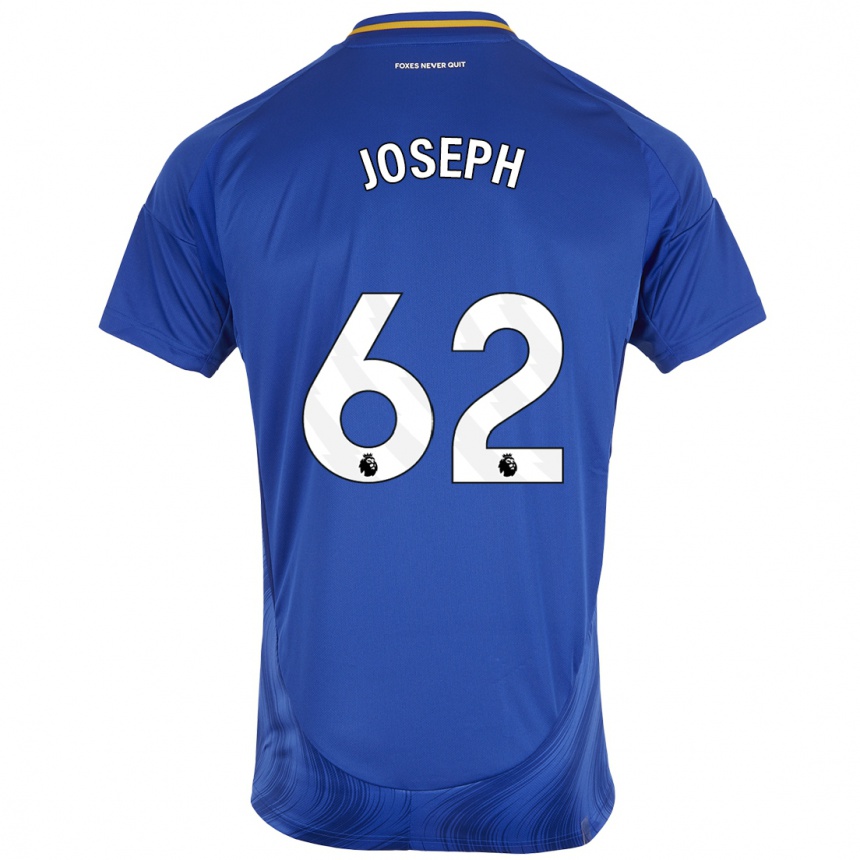 Men Football Jayden Joseph #62 Blue White Home Jersey 2024/25 T-Shirt Australia