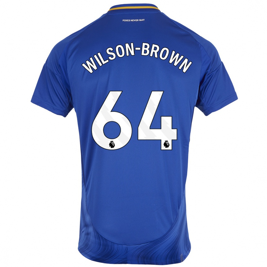 Men Football Thomas Wilson-Brown #64 Blue White Home Jersey 2024/25 T-Shirt Australia