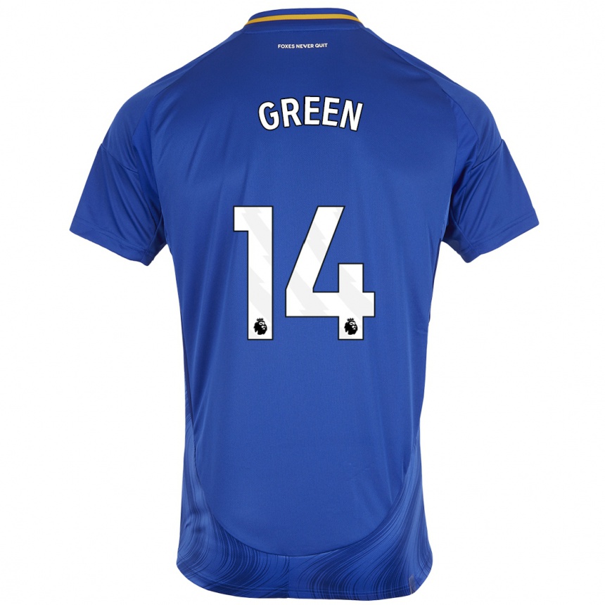 Men Football Josie Green #14 Blue White Home Jersey 2024/25 T-Shirt Australia