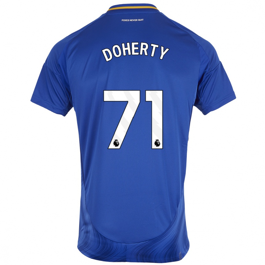 Men Football Arlo Doherty #71 Blue White Home Jersey 2024/25 T-Shirt Australia