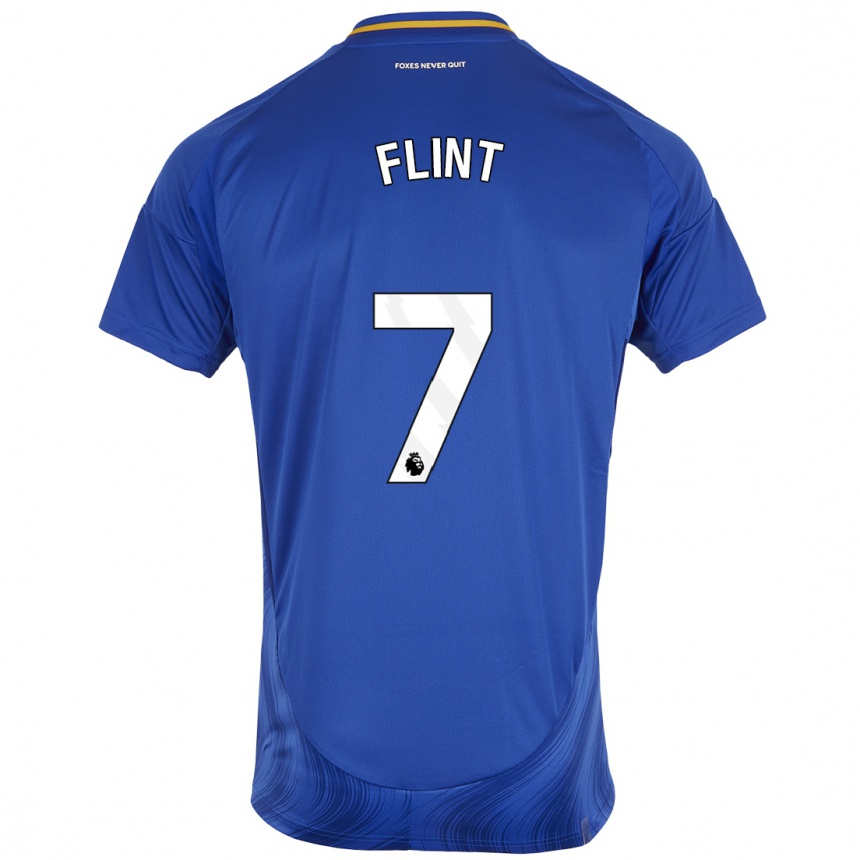 Men Football Natasha Flint #7 Blue White Home Jersey 2024/25 T-Shirt Australia