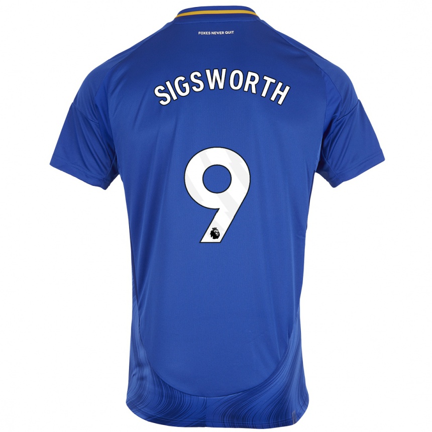 Men Football Jessica Sigsworth #9 Blue White Home Jersey 2024/25 T-Shirt Australia