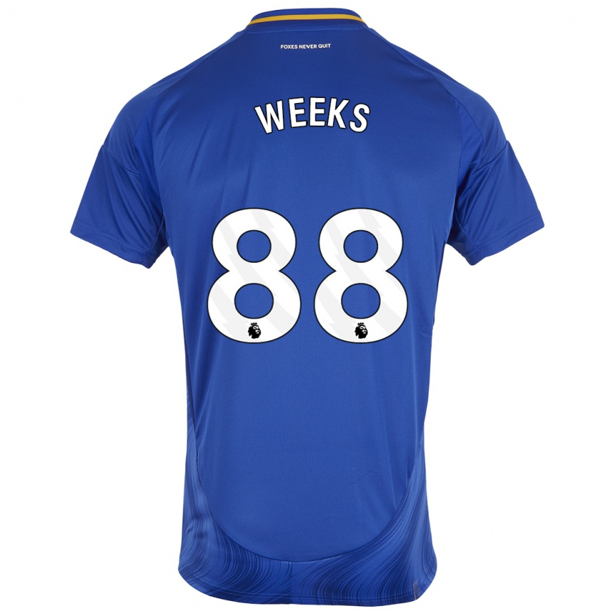 Men Football Tyler Weeks #88 Blue White Home Jersey 2024/25 T-Shirt Australia