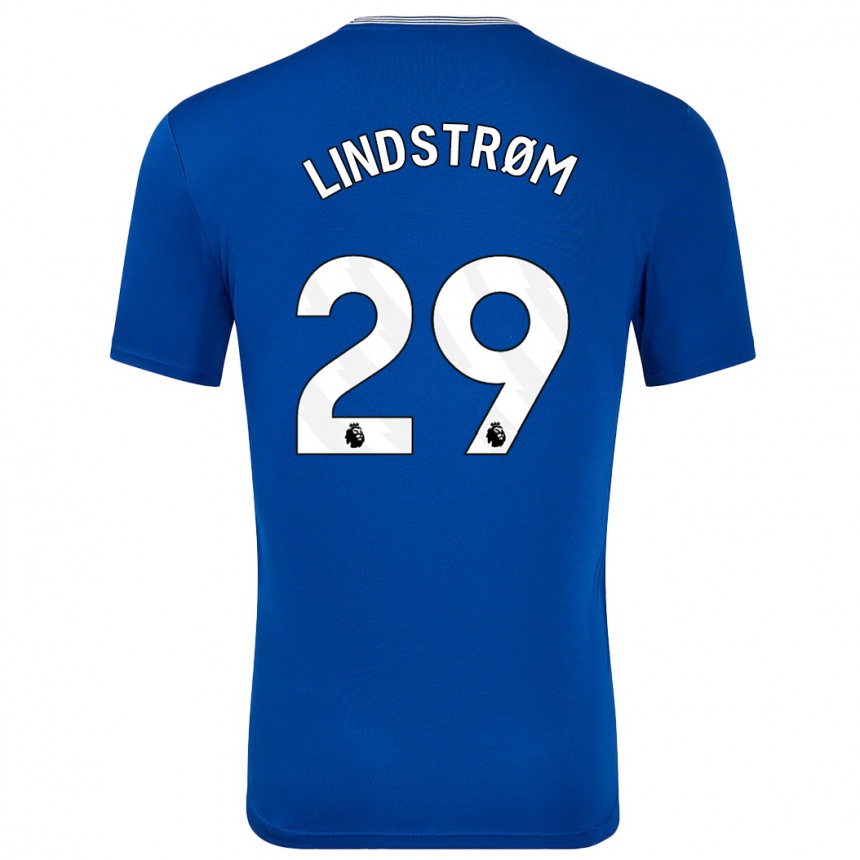 Men Football Jesper Lindstrøm #29 Blue With Home Jersey 2024/25 T-Shirt Australia