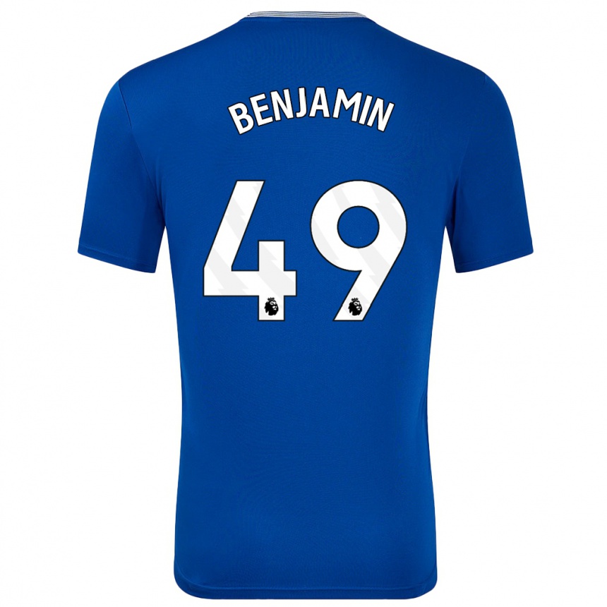 Men Football Omari Benjamin #49 Blue With Home Jersey 2024/25 T-Shirt Australia