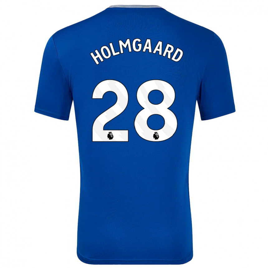 Men Football Karen Holmgaard #28 Blue With Home Jersey 2024/25 T-Shirt Australia