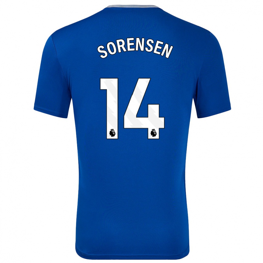 Men Football Nicoline Sorensen #14 Blue With Home Jersey 2024/25 T-Shirt Australia