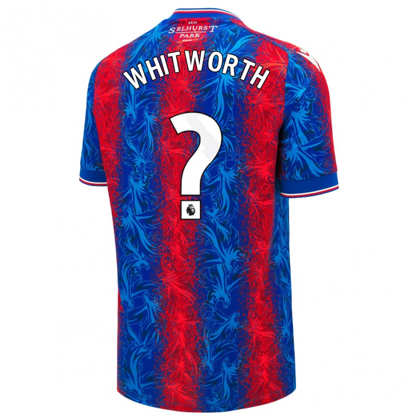 Men Football Harry Whitworth #0 Red Blue Stripes Home Jersey 2024/25 T-Shirt Australia