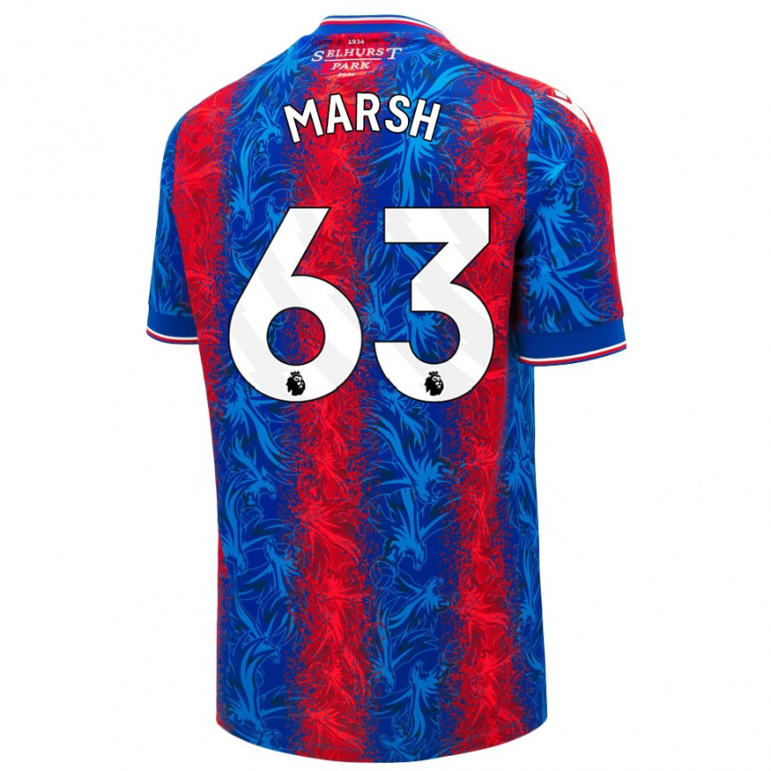 Men Football Zach Marsh #63 Red Blue Stripes Home Jersey 2024/25 T-Shirt Australia