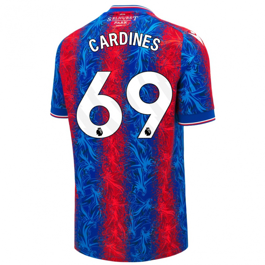 Men Football Rio Cardines #69 Red Blue Stripes Home Jersey 2024/25 T-Shirt Australia