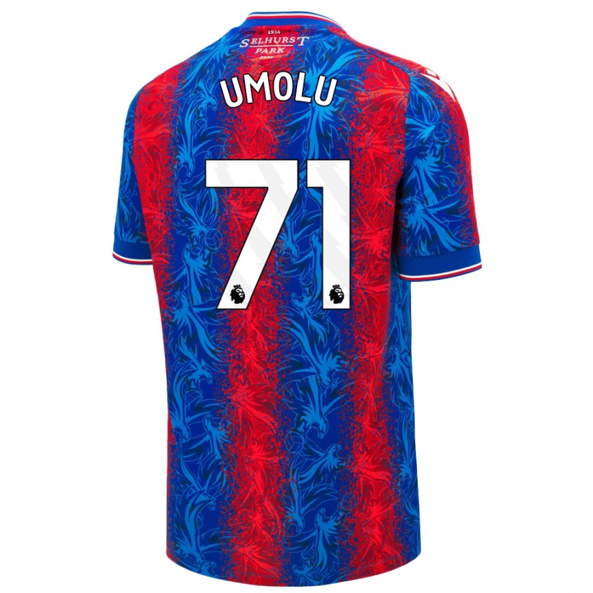 Men Football Jemiah Umolu #71 Red Blue Stripes Home Jersey 2024/25 T-Shirt Australia