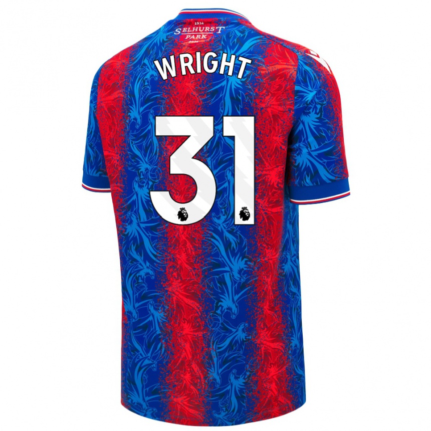 Men Football Annis-Clara Wright #31 Red Blue Stripes Home Jersey 2024/25 T-Shirt Australia