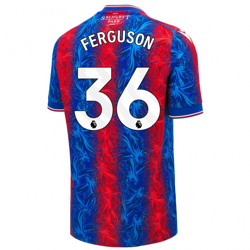 Men Football Nathan Ferguson #36 Red Blue Stripes Home Jersey 2024/25 T-Shirt Australia