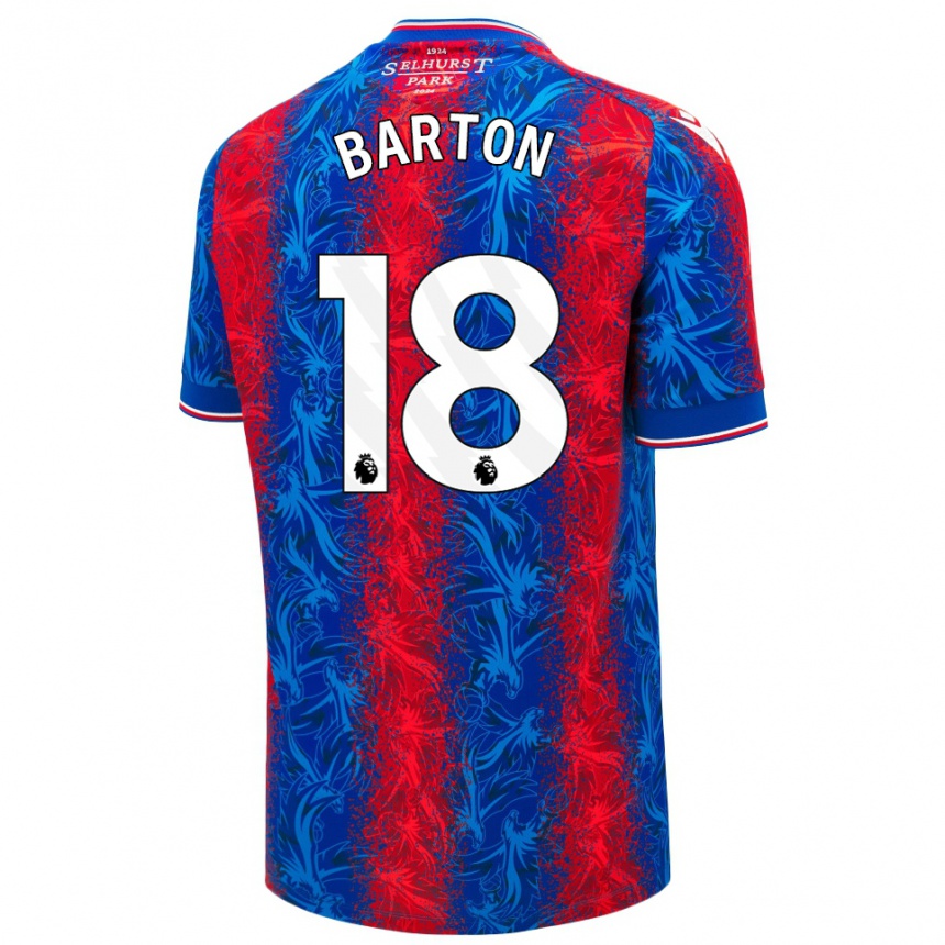 Men Football Kirsty Barton #18 Red Blue Stripes Home Jersey 2024/25 T-Shirt Australia