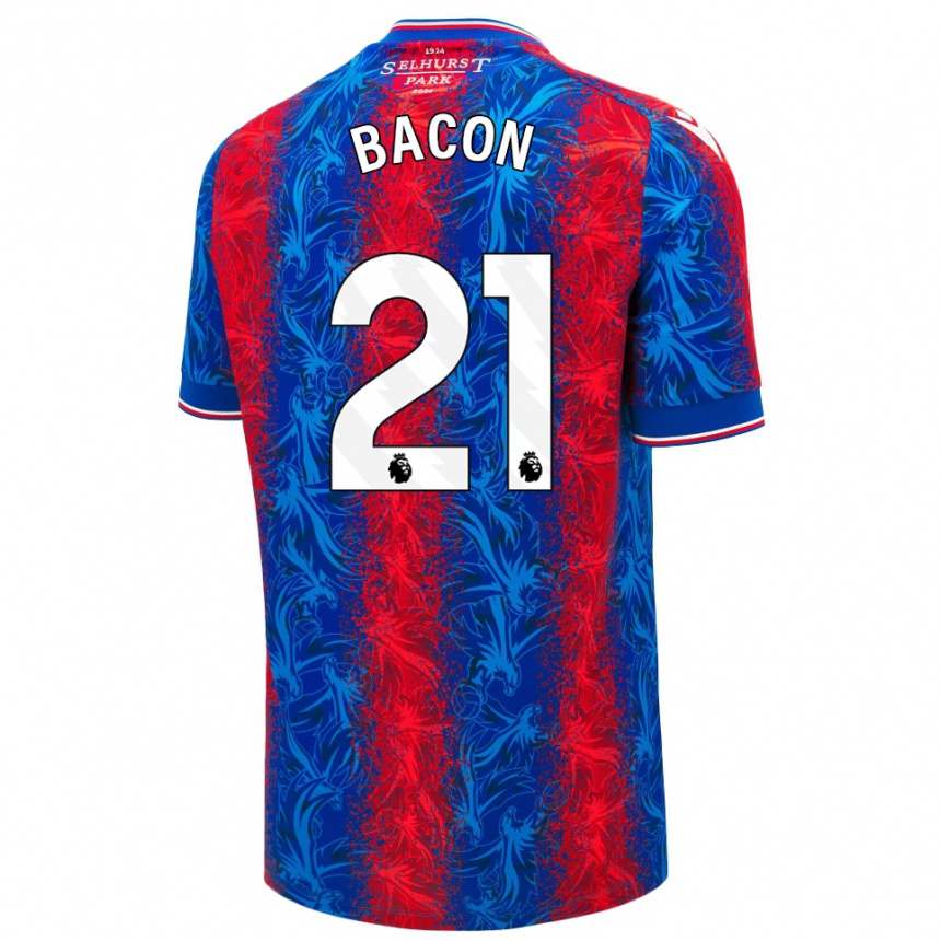 Men Football Skye Bacon #21 Red Blue Stripes Home Jersey 2024/25 T-Shirt Australia