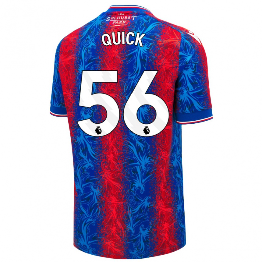 Men Football Daniel Quick #56 Red Blue Stripes Home Jersey 2024/25 T-Shirt Australia