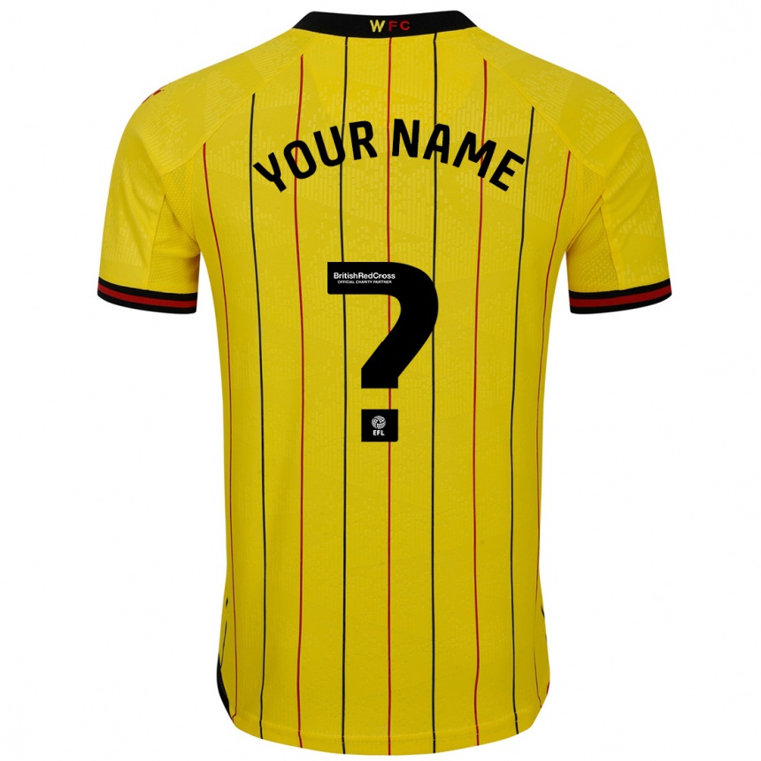 Men Football Your Name #0 Yellow Black Home Jersey 2024/25 T-Shirt Australia