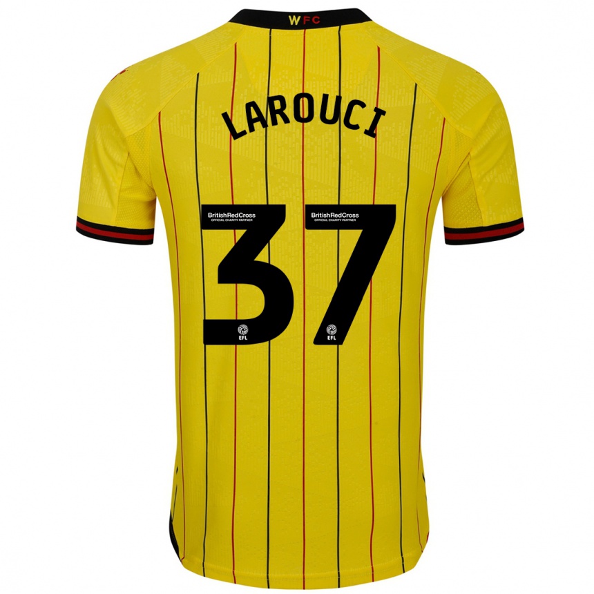 Men Football Yasser Larouci #37 Yellow Black Home Jersey 2024/25 T-Shirt Australia